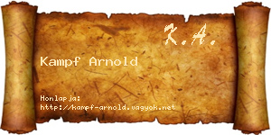 Kampf Arnold névjegykártya